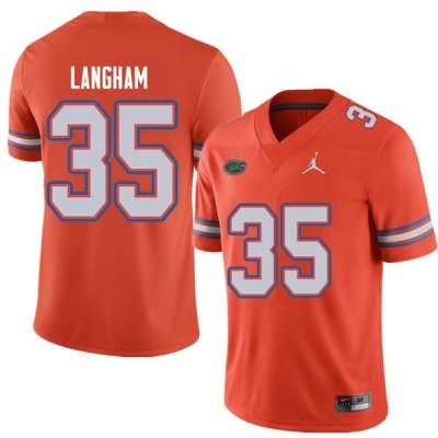 Men's Florida Gators #35 Malik Langham NCAA Jordan Brand Orange Authentic Stitched College Football Jersey FWP5662NQ